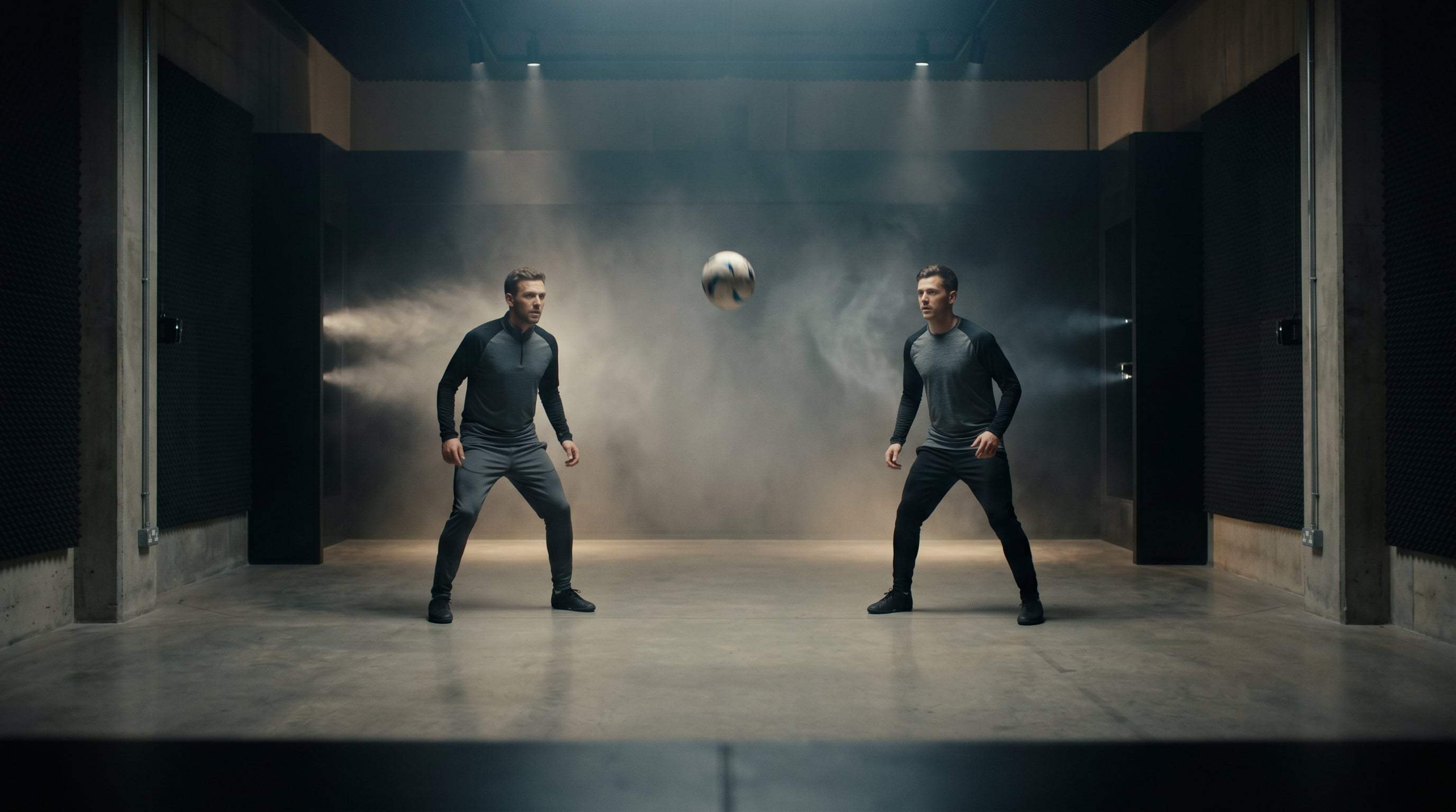 Two players in the booth
